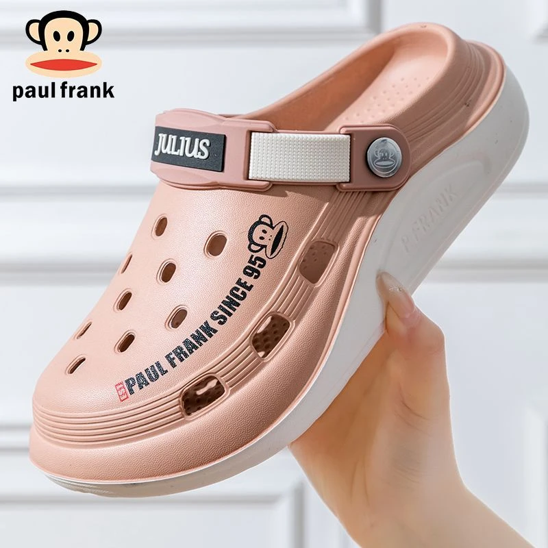 大嘴猴沙滩洞洞鞋女2025夏季新款男士外穿软底透气增高厚底凉拖鞋