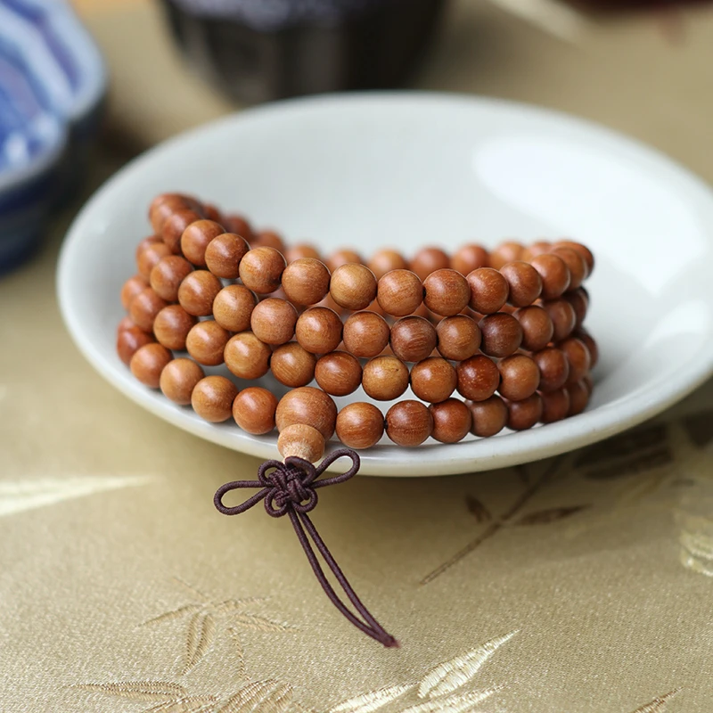 芭比檀香木圆珠多圈手串6mm男女士手链木质饰品文玩佛珠
