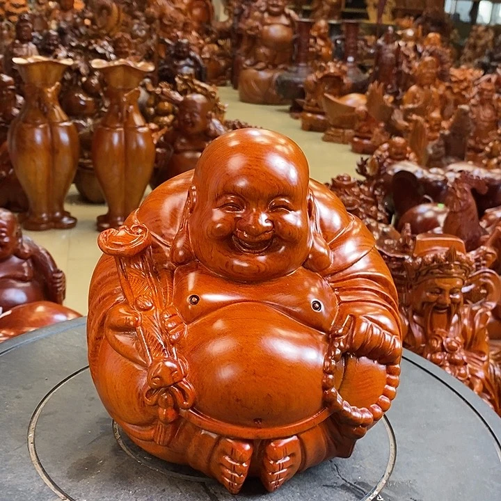 小巴花梨木弥勒笑佛20公分
