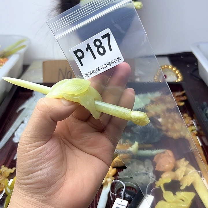 蛇纹石玉合金发饰夭*