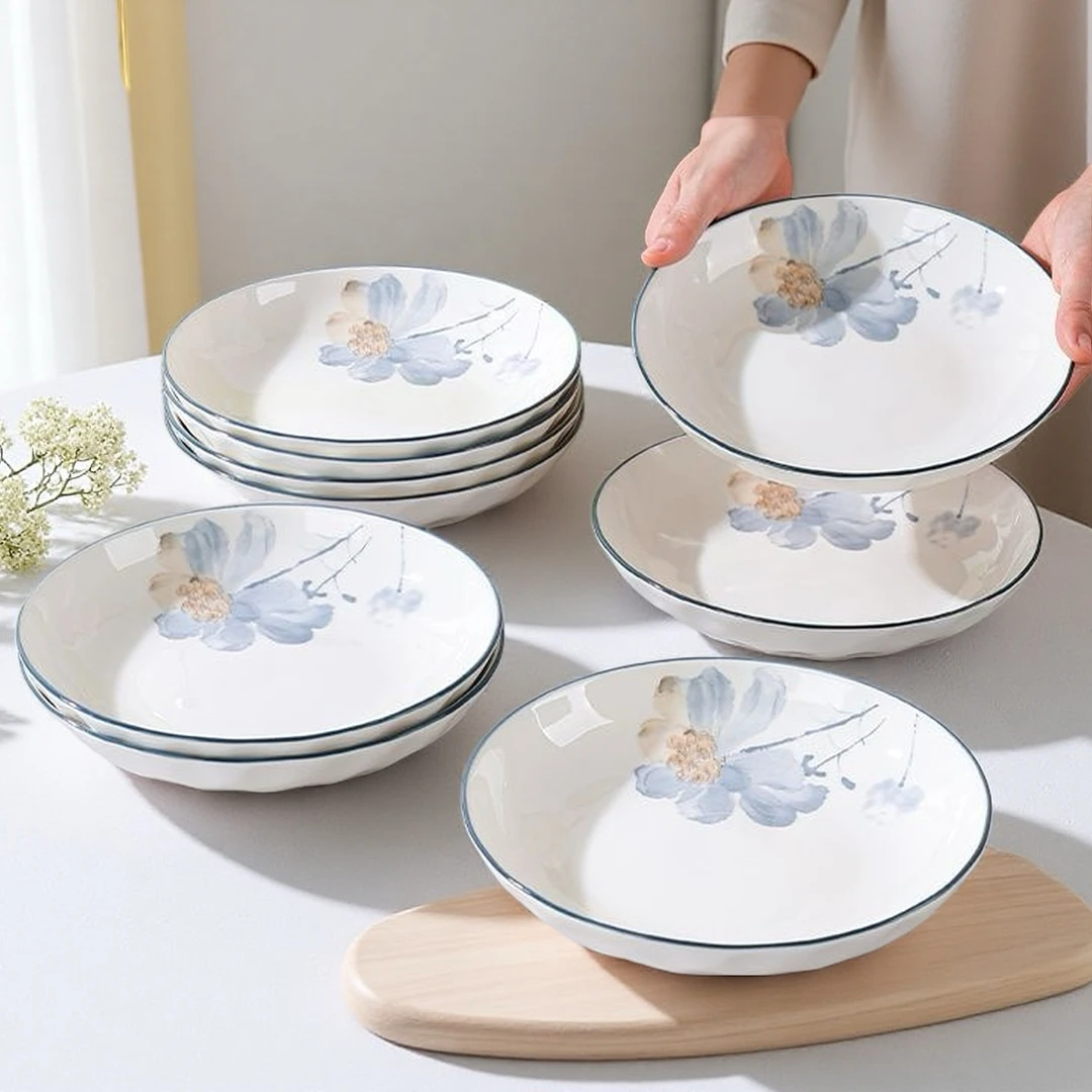 【10只装】6.5英寸凝香菜盘家用小盘子凉菜盘碟子餐盘可微波炉