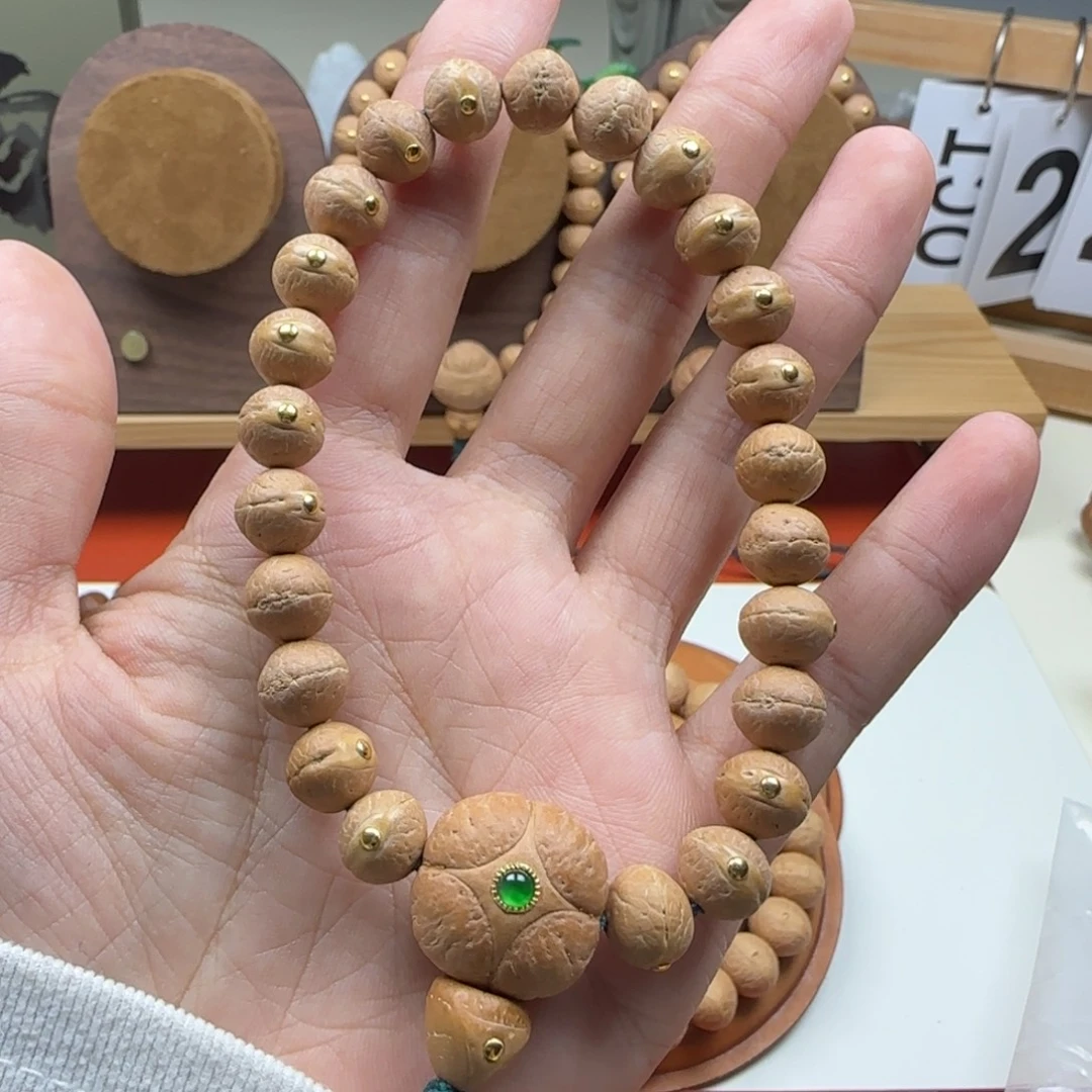 吊坠凤眼菩提小满镶金钉