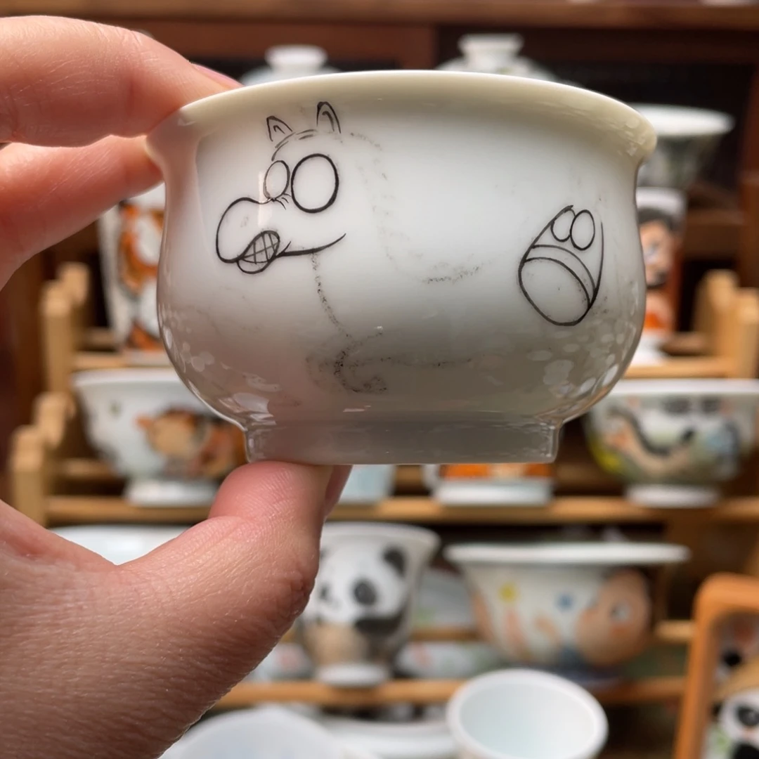 少****嘛宫九陶瓷手绘八骏图杯子