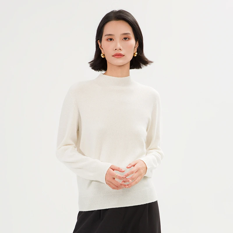 【绅秋甄选】一线成衣天衣无缝女士半高领纯色羊绒打底衫