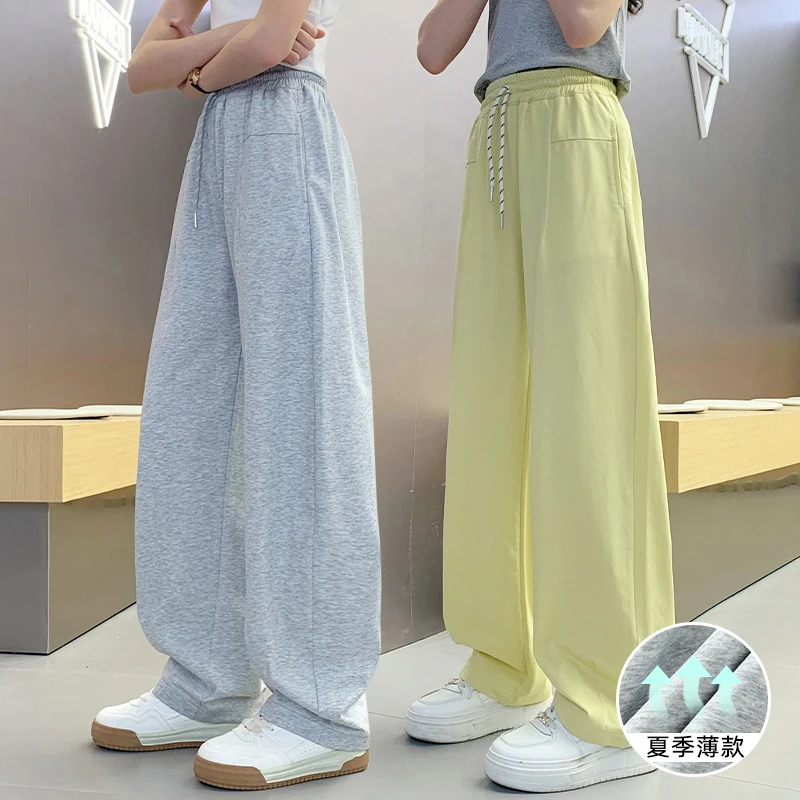 女童裤子夏季薄款2025新款儿童宽松防蚊裤女大童运动裤夏装休闲裤