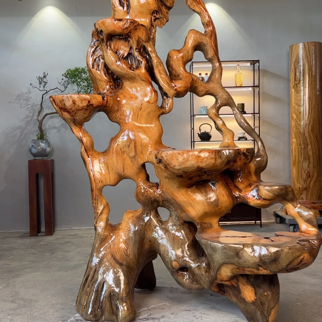 丰***鑫香樟木树根花架整体无拼接