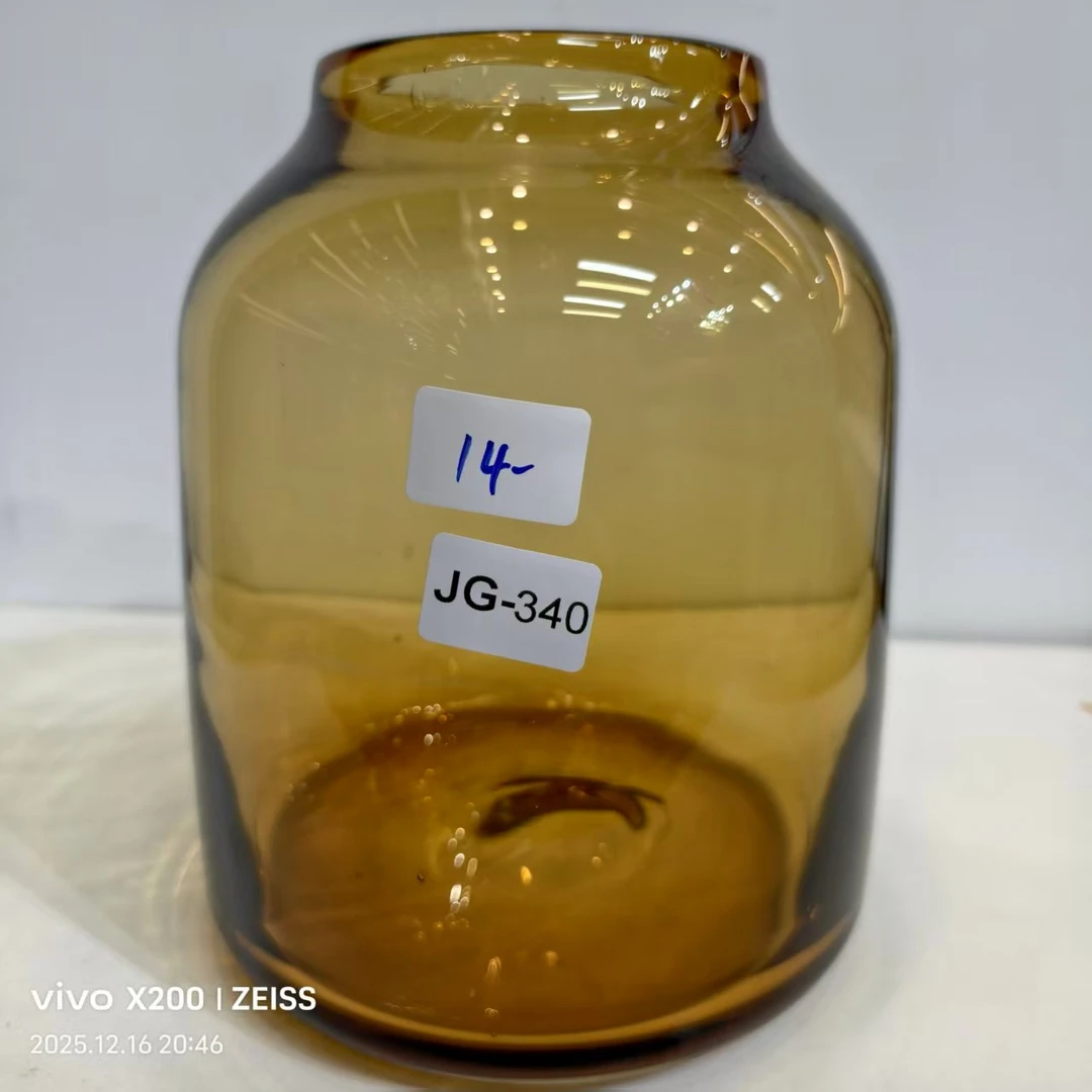 JG-340简约现代琉璃花瓶客厅餐桌插花艺术摆件