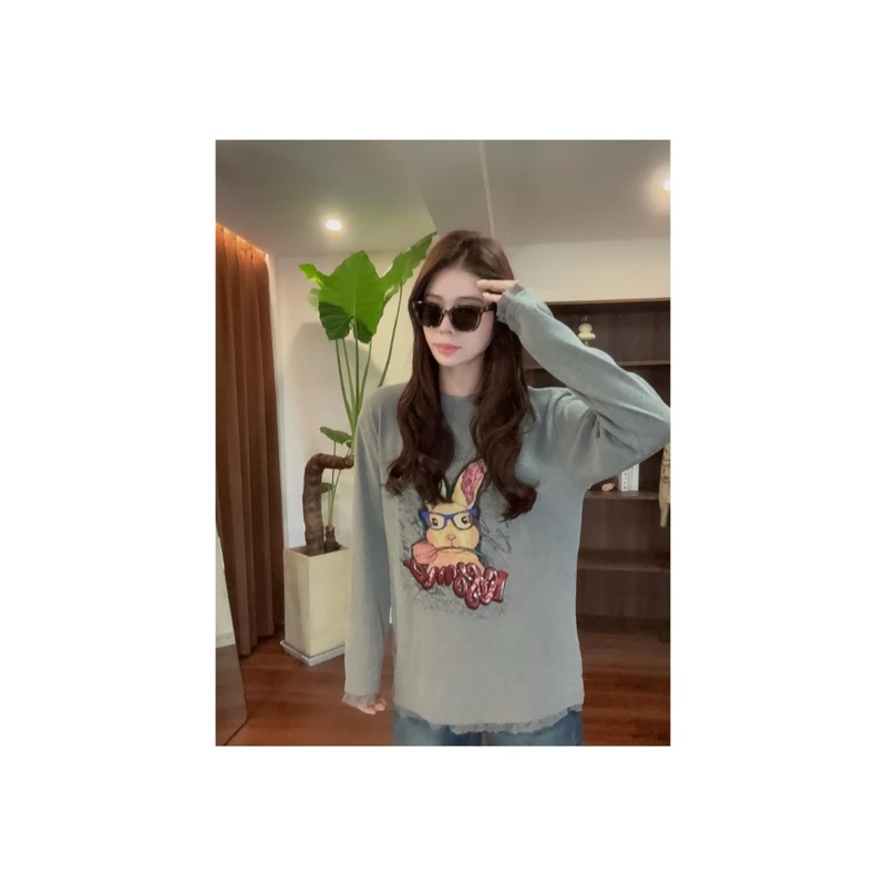 新款”黛西兔”T恤883#P03377新款秋款智性通勤休闲长袖