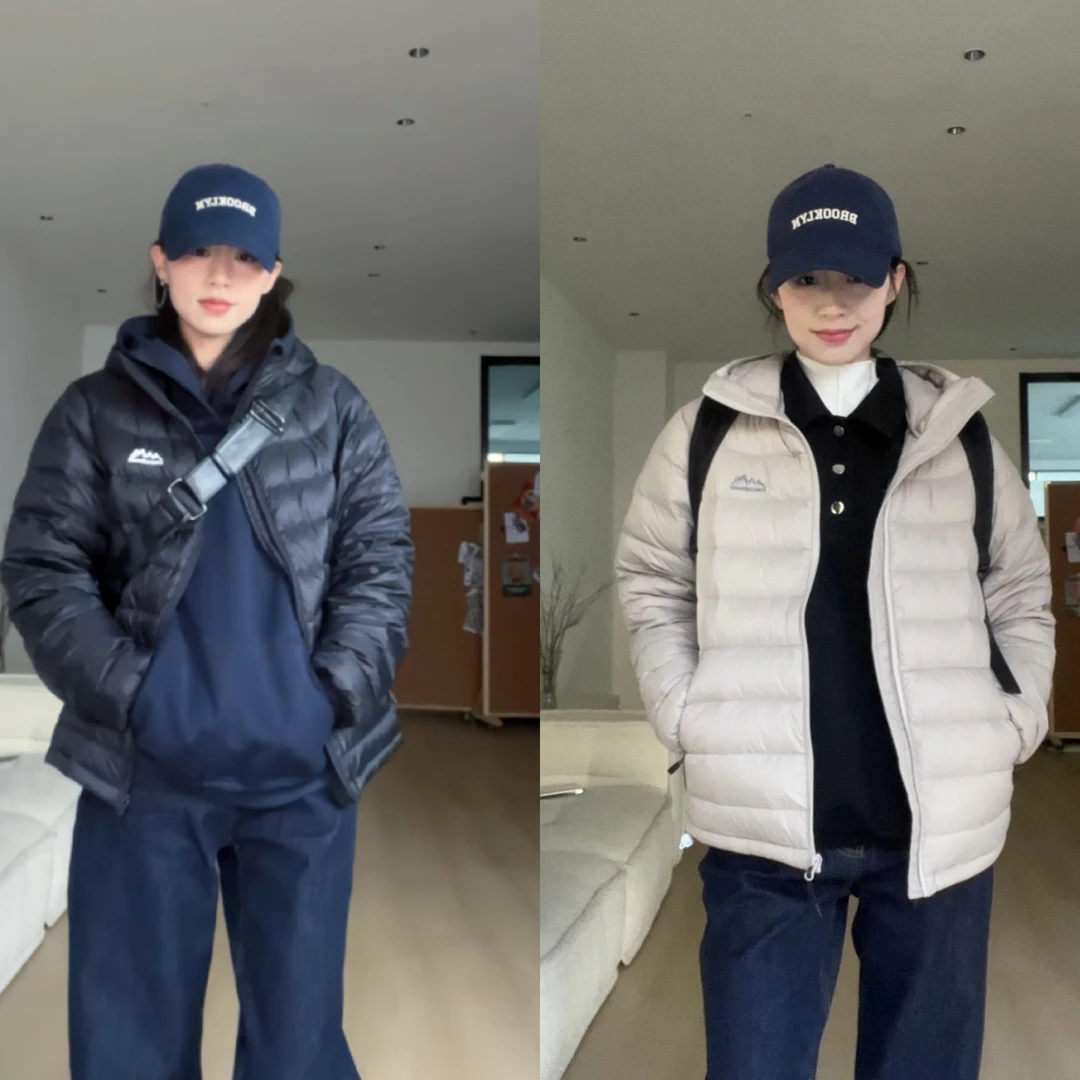 冬季保暖排骨连帽外套女基础款搭配高级感简约显瘦拉链连帽外套