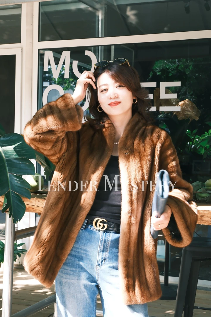 TM·温柔之谜【复古美学】中长款进口水貂外套貂皮大衣水貂皮草