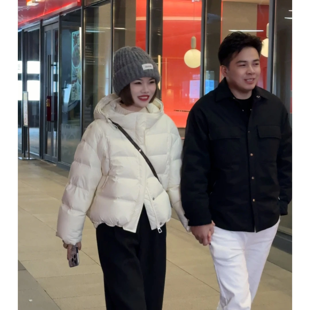 MY【太空舱】新国标90白鸭绒冬季新款韩系连帽宽松设计感泡芙羽绒服