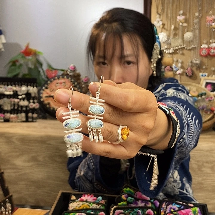 纯铜花岗石纯铜锡合金耳环