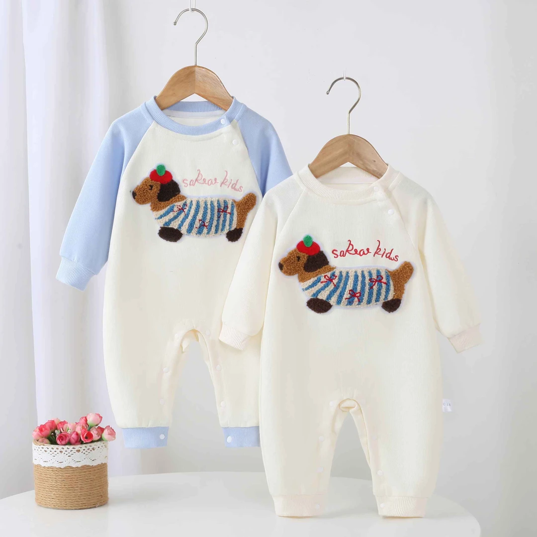 婴儿连体衣长袖单层宝宝春秋款衣服外出服超萌薄款爬服哈衣新生儿