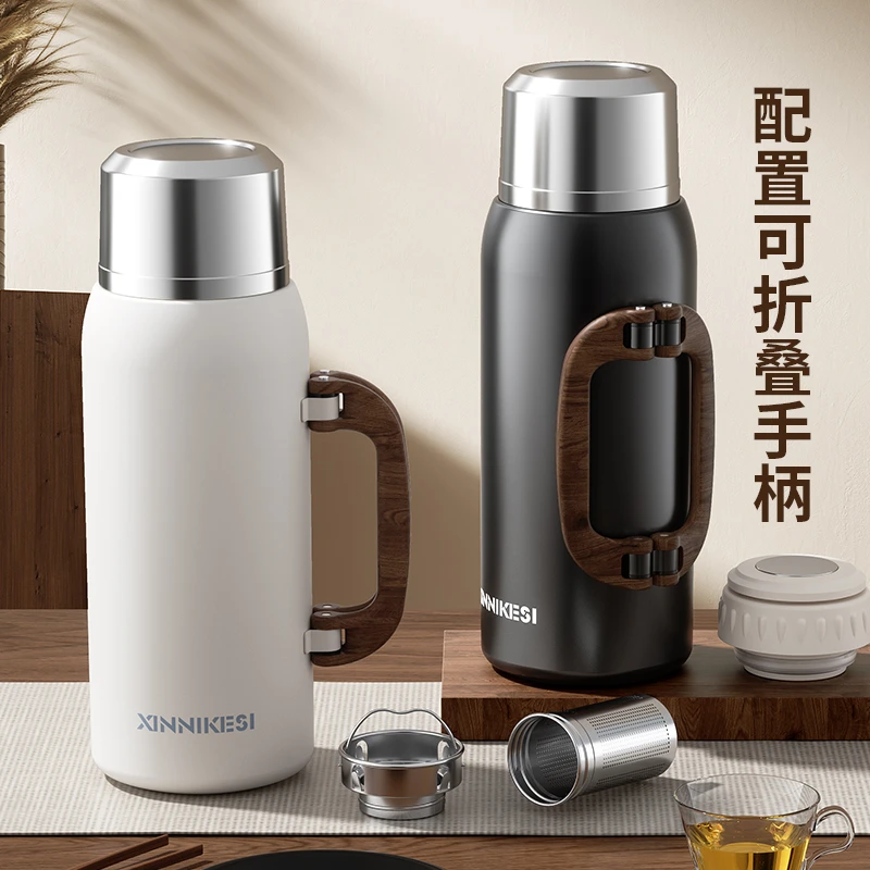 保温杯大容量男女款茶水分离焖泡茶杯2025新款大号保温水壶2000ml