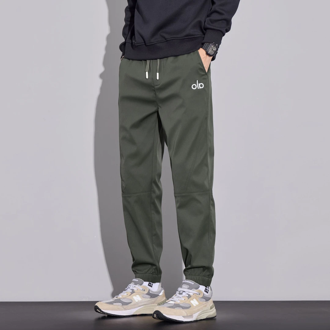 秋冬新款长绒棉休闲裤弹力舒适时尚刺绣百搭男女同款宽松束脚长裤