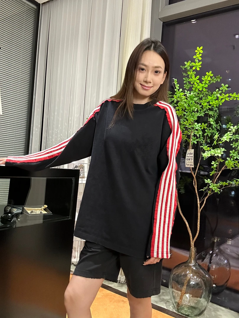 新品潮牌时尚高档轻奢条纹克长袖T恤5036