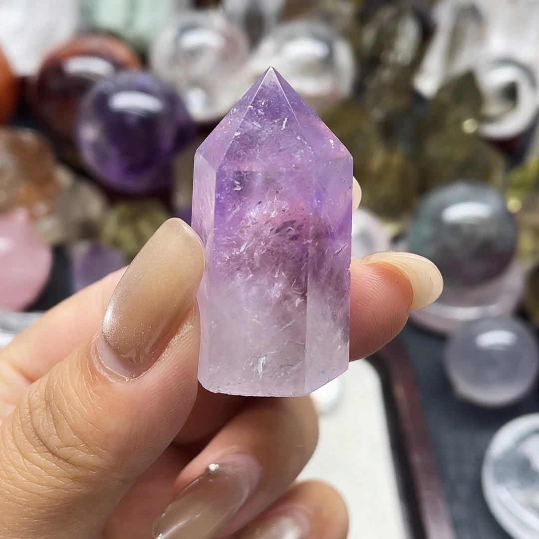 水晶未镶嵌珠宝半成品2紫水晶柱子