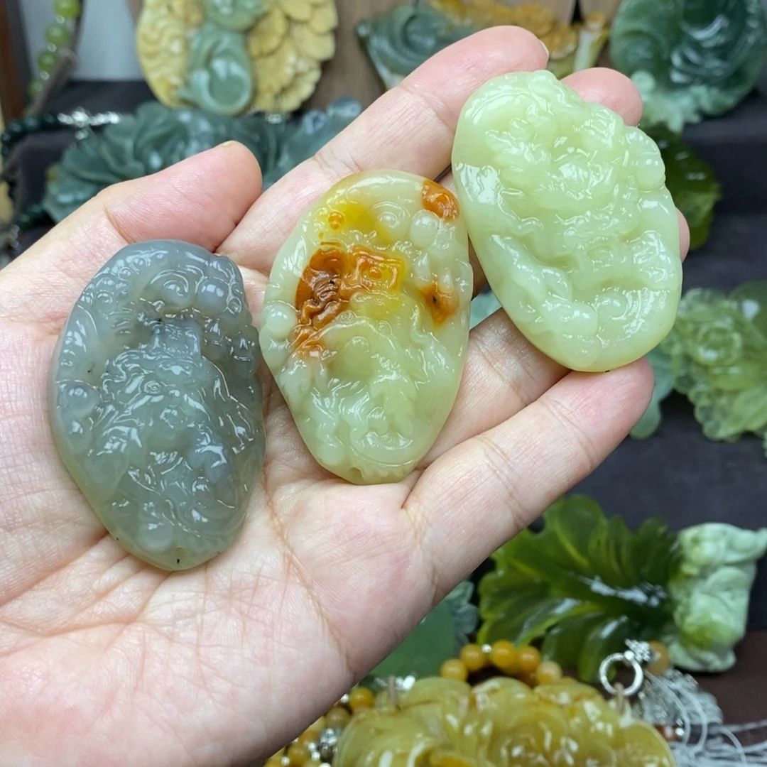 蛇纹石玉未镶嵌吊坠(不含链)