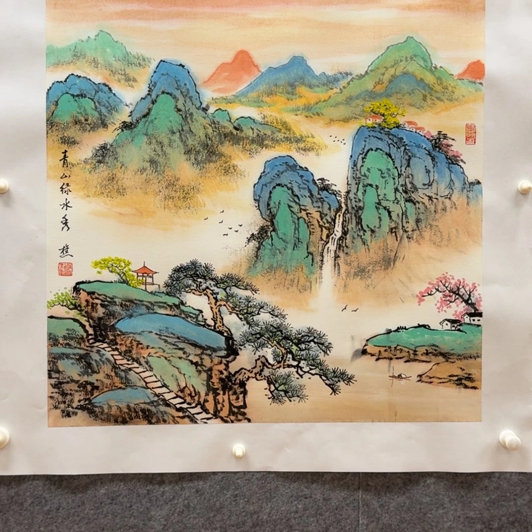 国画四尺斗作品哈哈哈哈