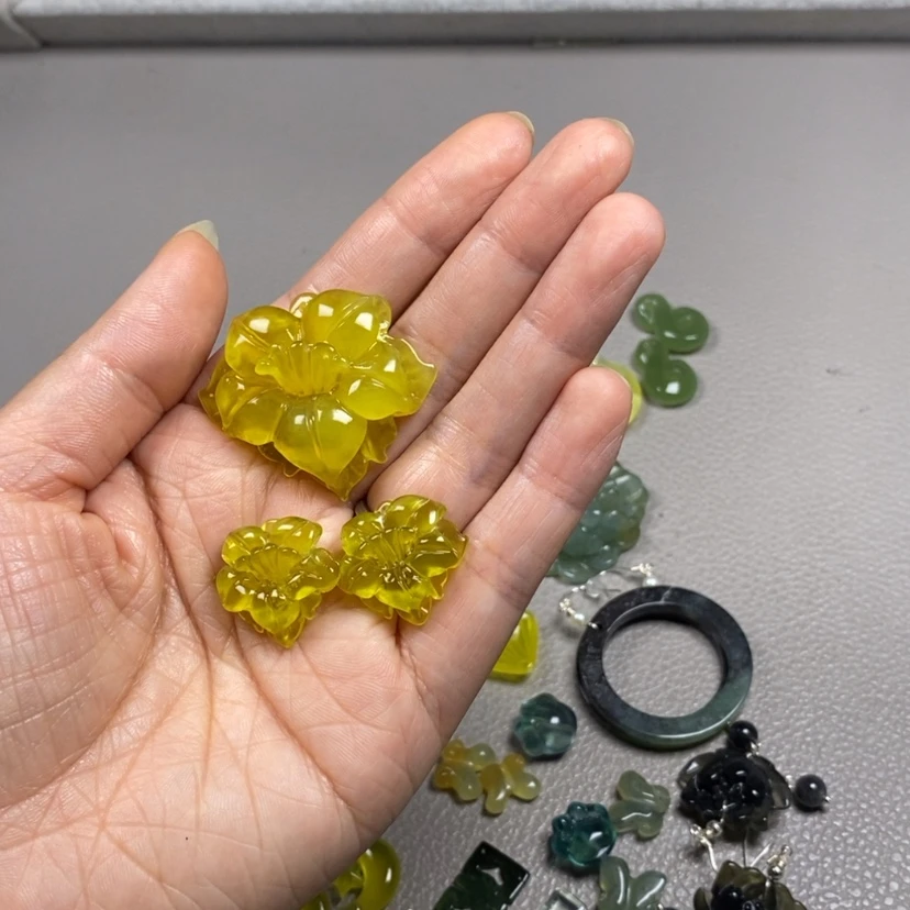 【闪购商品】未镶嵌蛇纹石玉挂件耳饰耳环项链猫**令