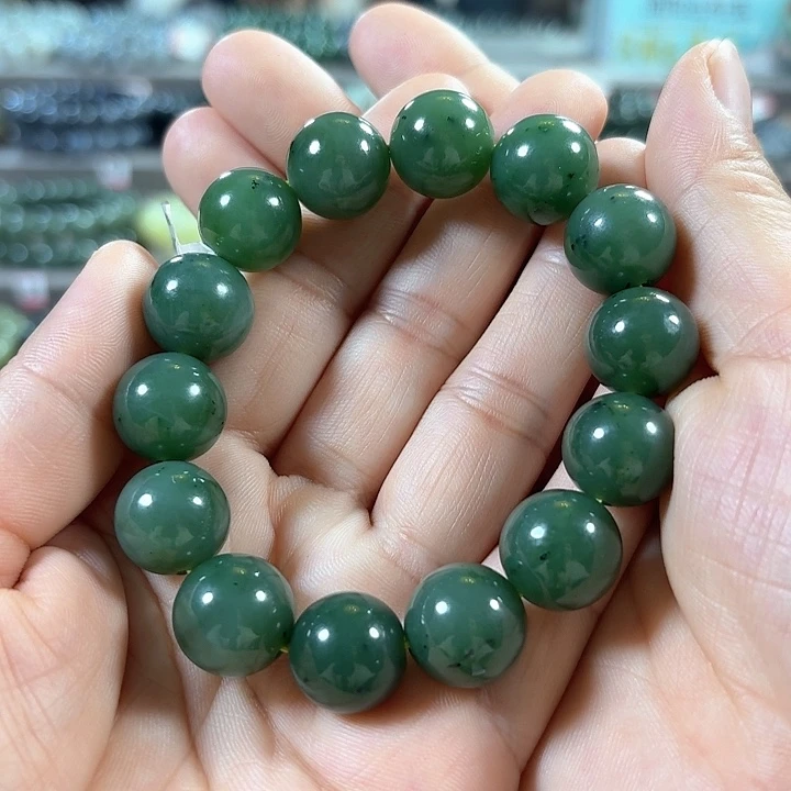 和田玉（碧玉）手链未镶嵌卡15