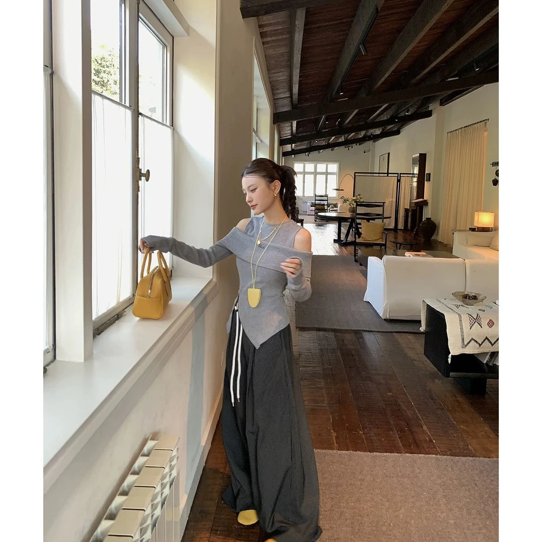 2025早秋新款时尚套装气质显瘦洋气休闲百搭性感辣妹外出上衣长裤