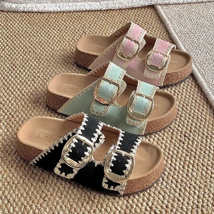 自留版～ 4CM厚底拖鞋女2025夏季新款厚底一脚蹬百搭外穿防滑凉鞋