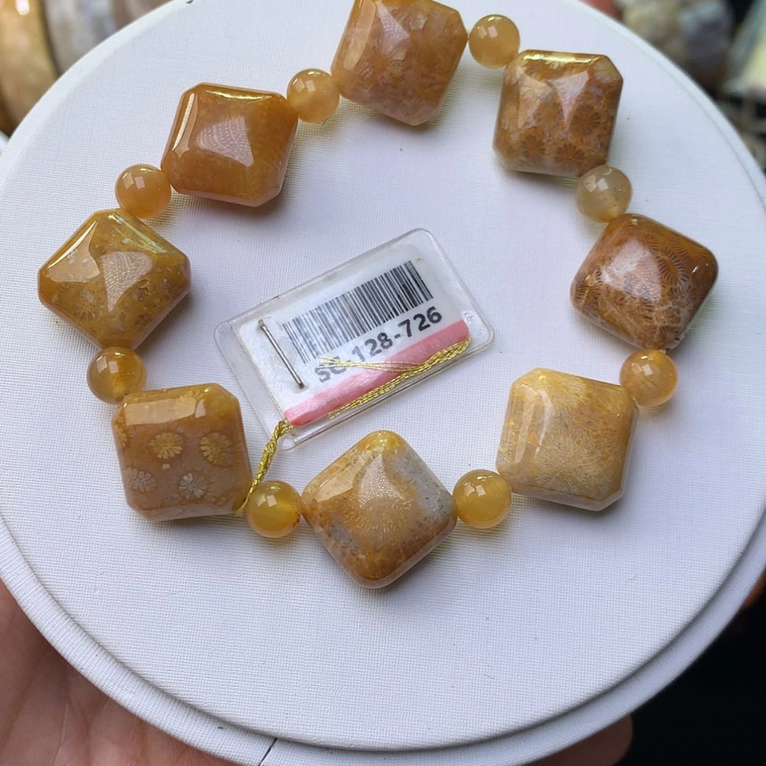 【闪购商品】硅化珊瑚（珊瑚玉）手链未镶嵌128漏