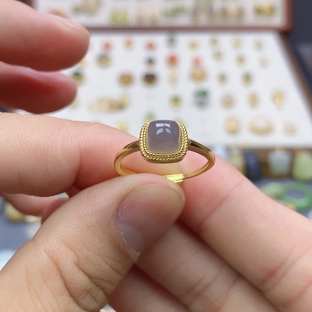 登***州和田玉戒指银S925镶嵌