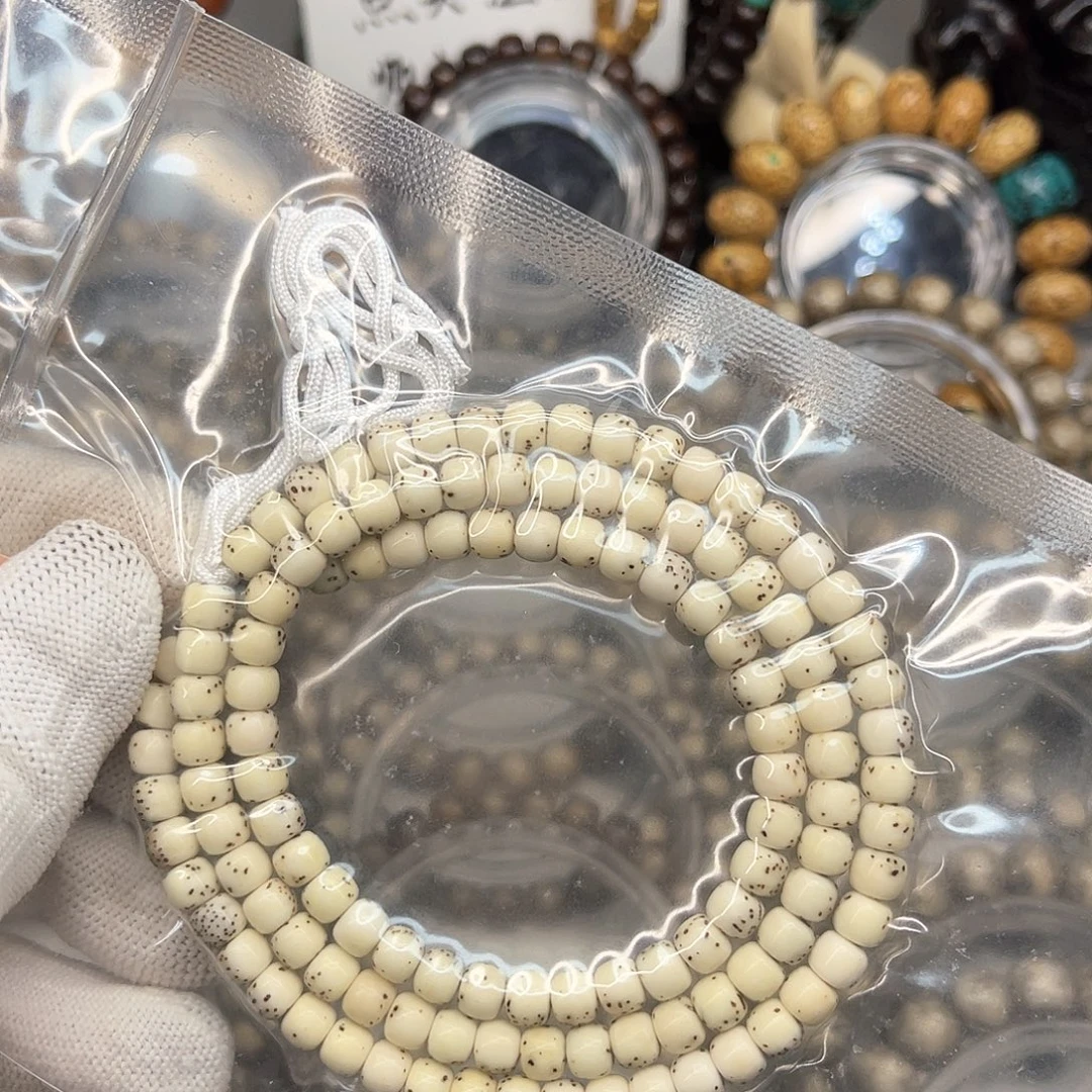 手串星月菩提海南星月菩提6×5绿背大留白河豚