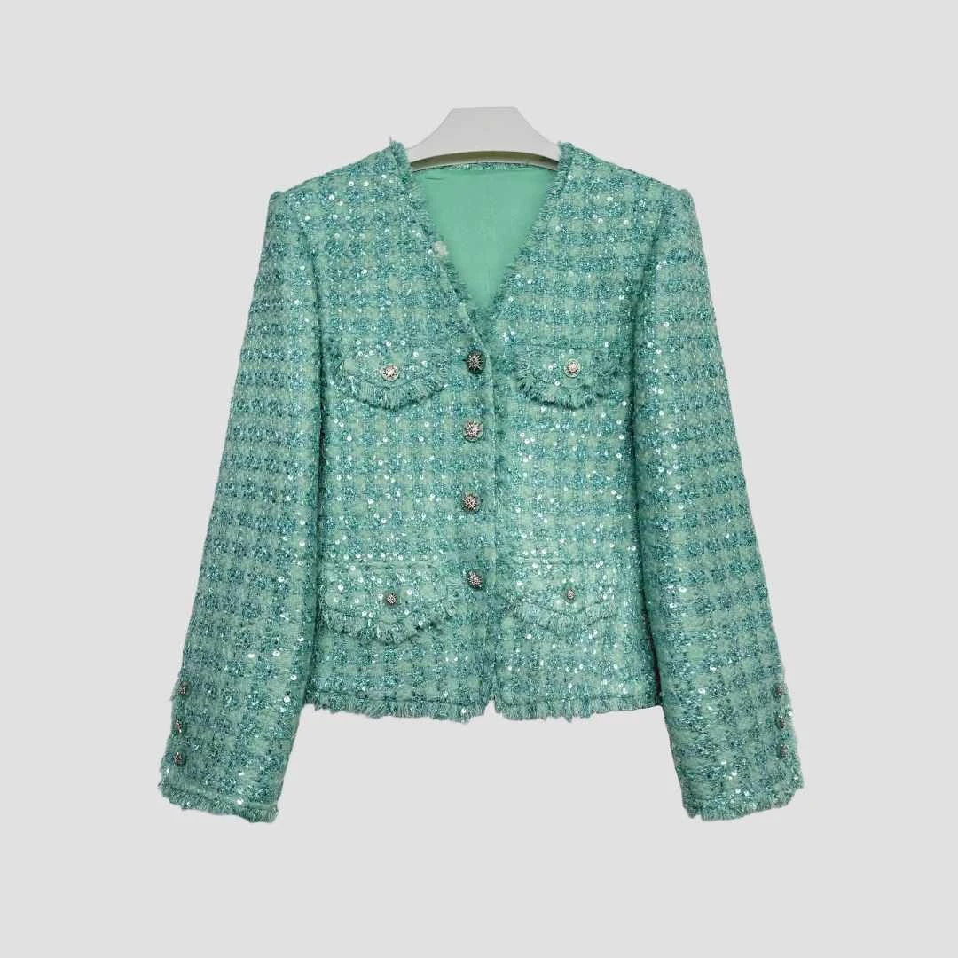 【大林·编号B01-B99】2024设计师时尚高定新款小香风短外套女