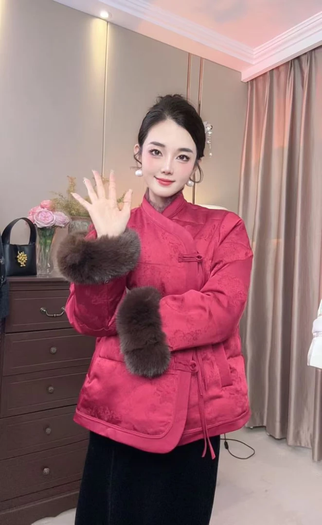 88款新中式国风盘扣 拼接 棉服 女冬季2024新高级感时尚外套百搭