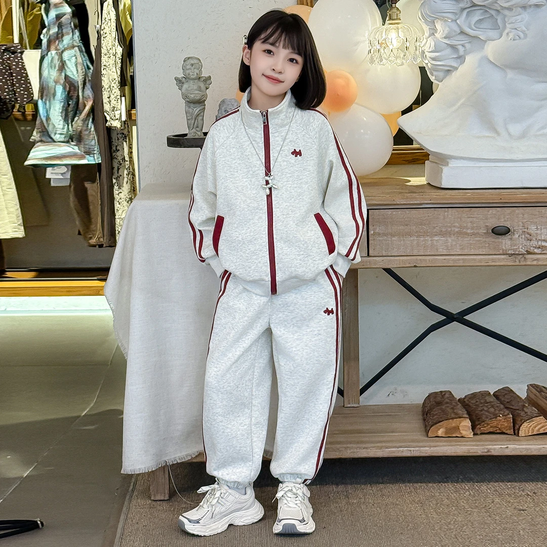 女童秋套装2025新款女孩秋季巨好看开学季外套裤子秋装时髦两件套