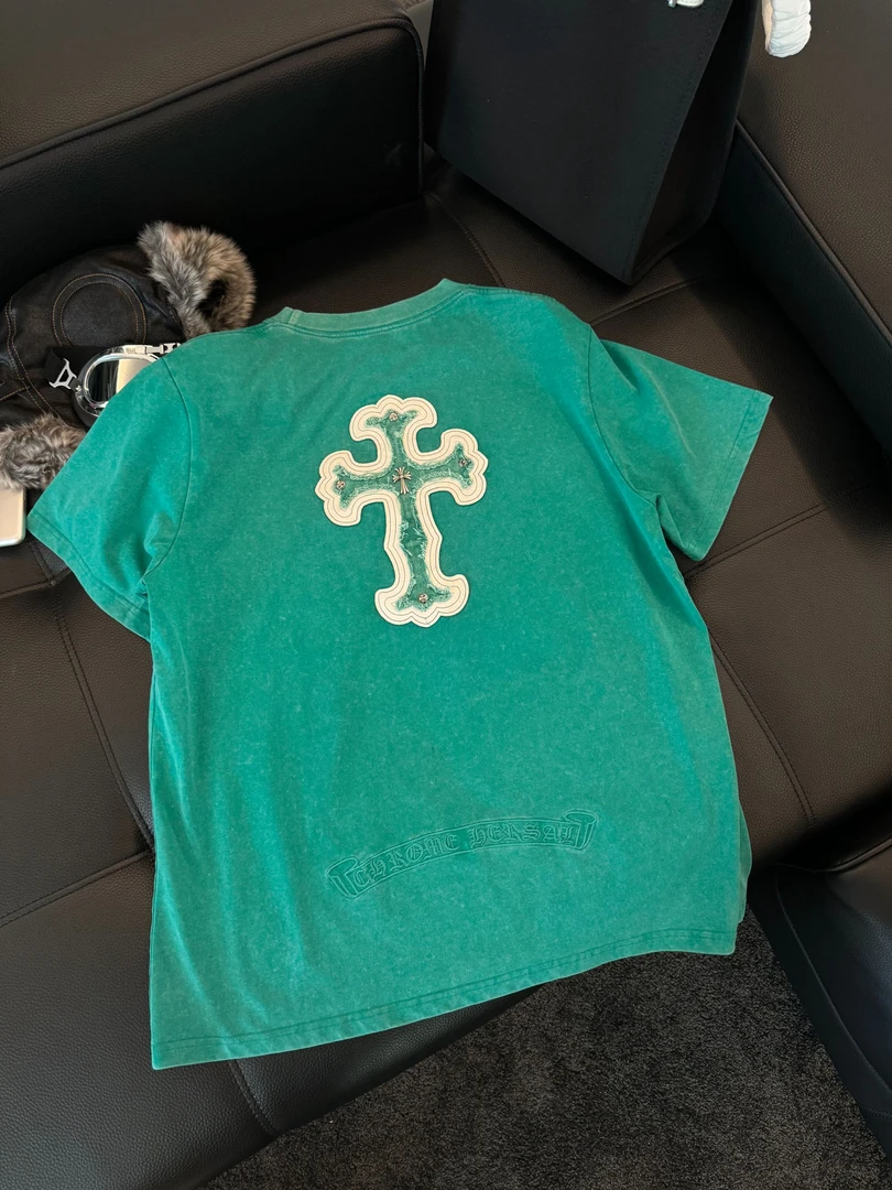 Rebornmoi【vivi老板娘】重工水洗刺绣短袖百搭T（男女同款）DX306