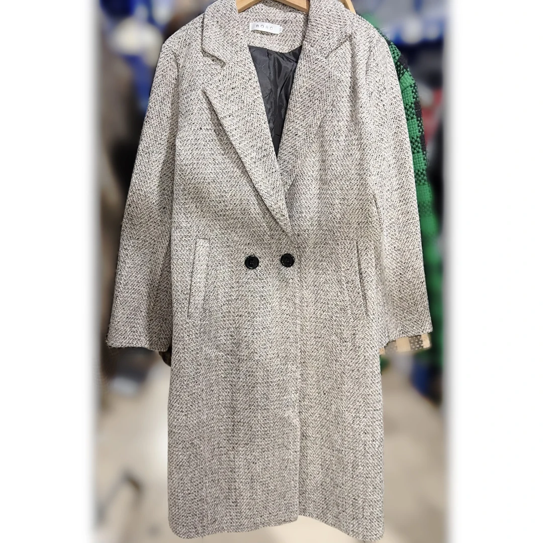 1294  韩系时尚中长款加厚夹棉毛呢外套