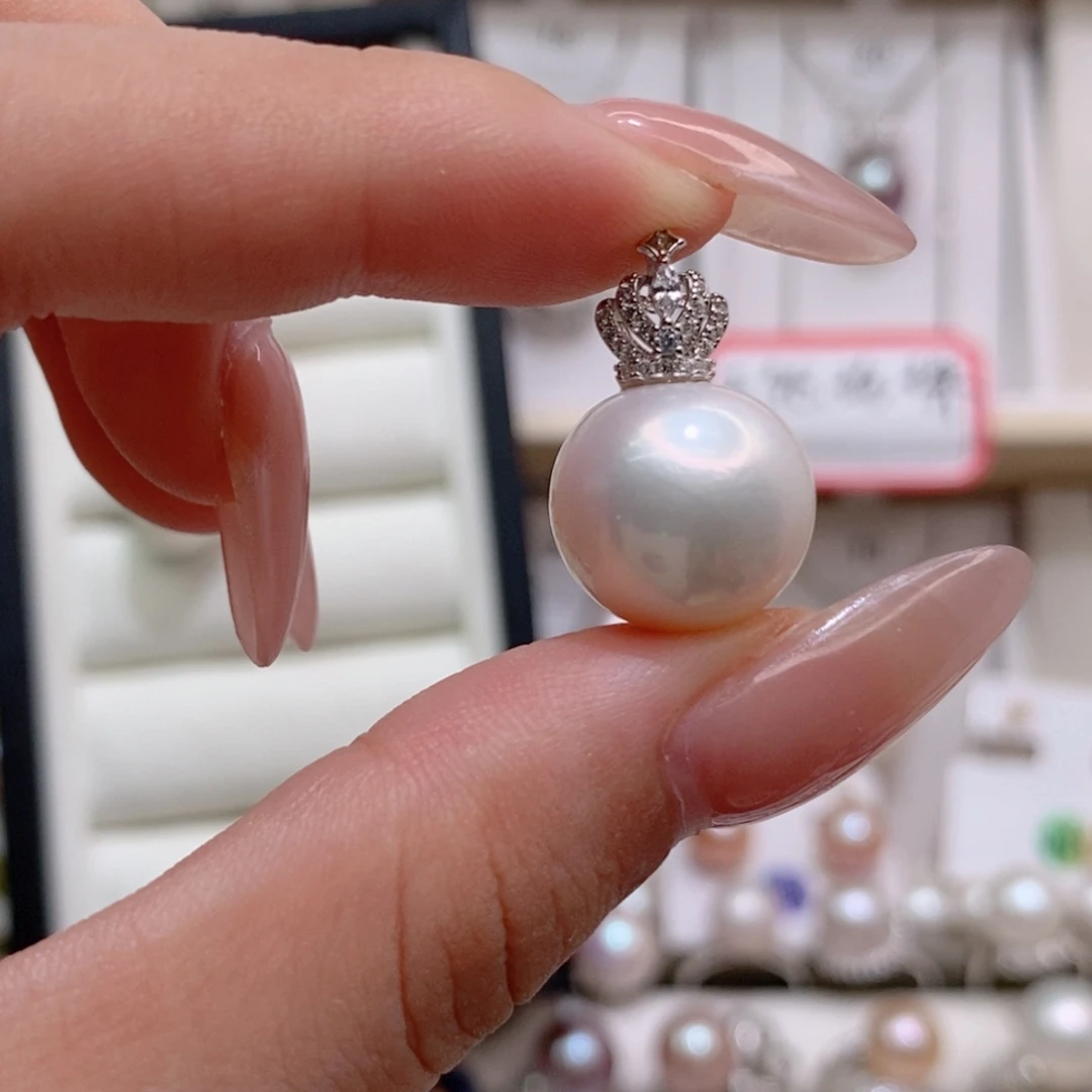 吊坠(赠链)银S925镶嵌淡水珍珠14➕