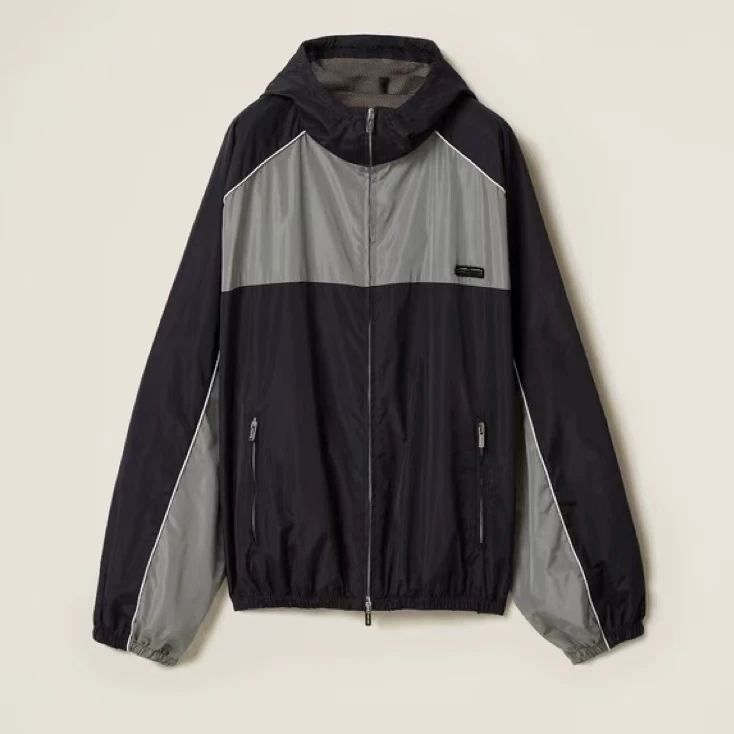 Millonthe【徽标刺绣】25s春夏字母刺绣拼接撞色抽绳冲锋衣防晒外套