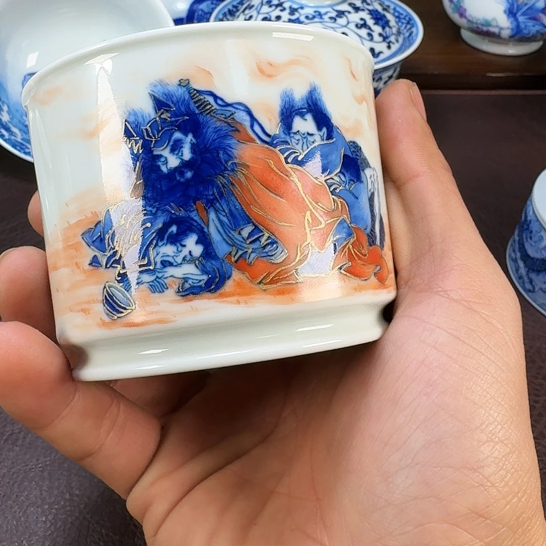 瓷片大****山现代景德镇陶瓷手绘茶具