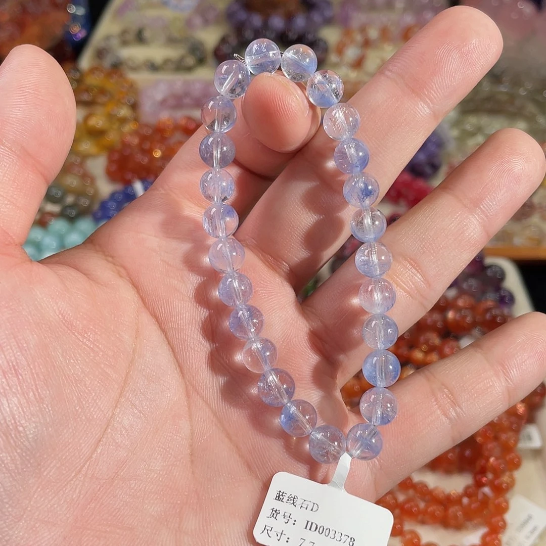 水晶手链未镶嵌蓝线石7.7mm