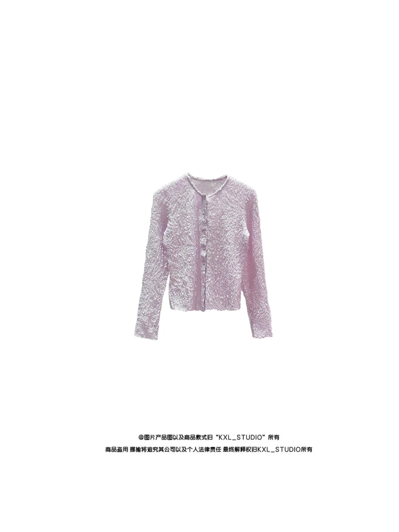 KXL-STUDIO【KELE精选】真丝“泡泡”开衫10917