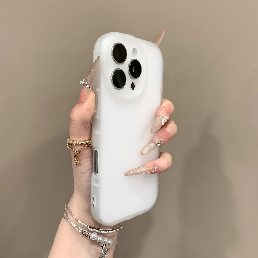 磨砂透白适用苹果16PROMAX手机壳iPhone15防摔14卡通13软壳12全包