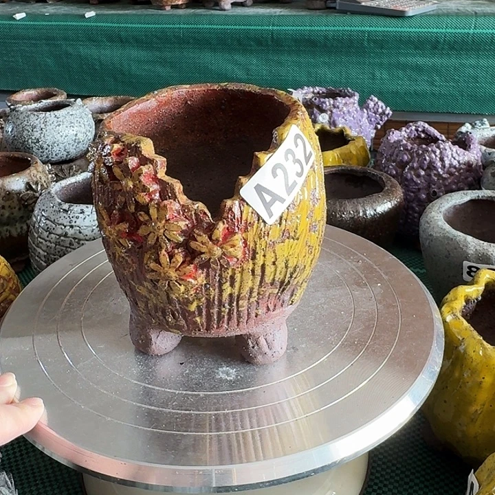 内口7高12粗陶手工