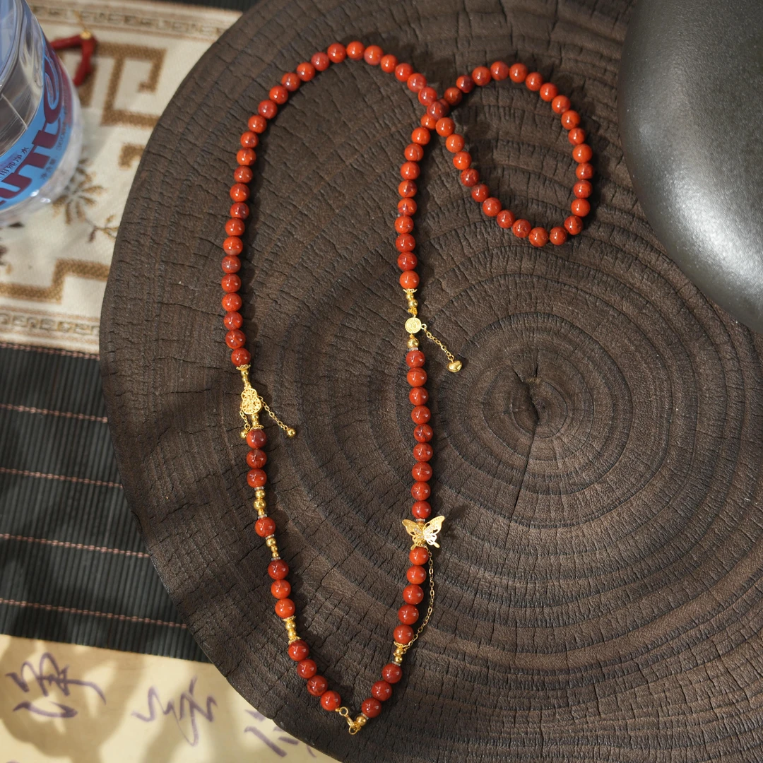 东方红-南红18K金项链