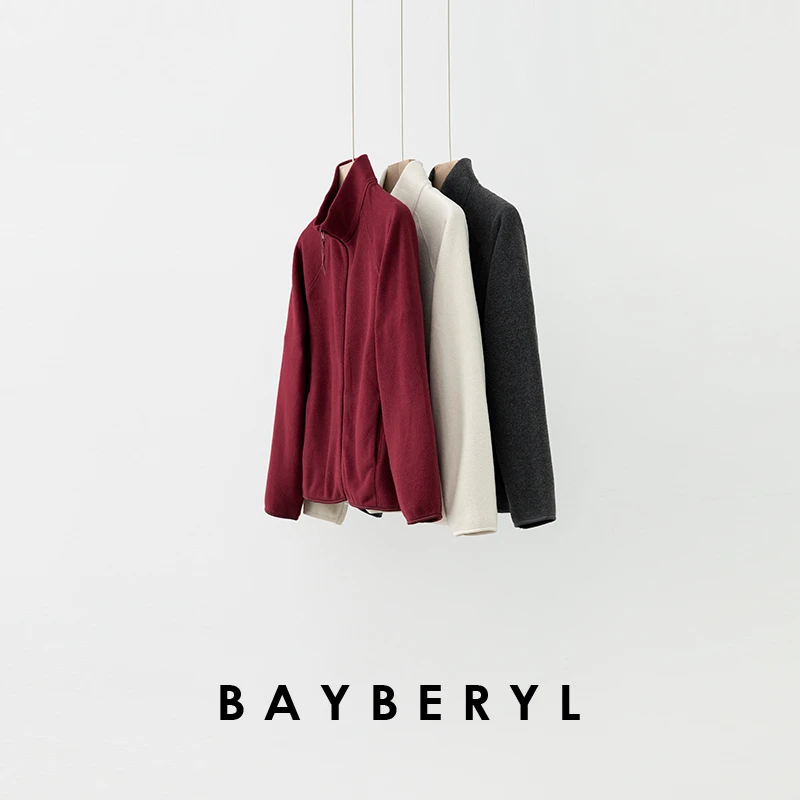BAYBERYL老贝暖绒服*摇粒立领插肩休闲拉链秋外套 9NT5H3041