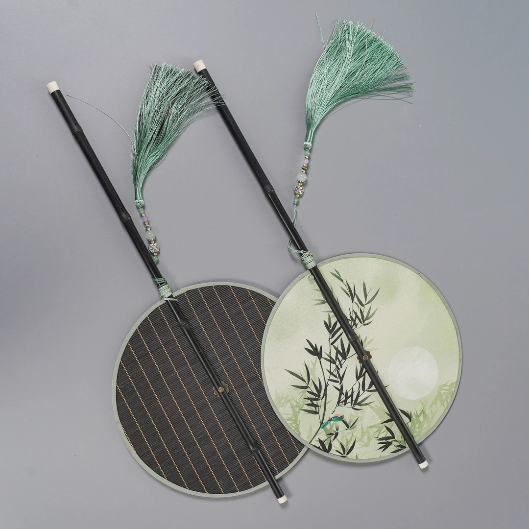 紫竹刺绣古风团扇