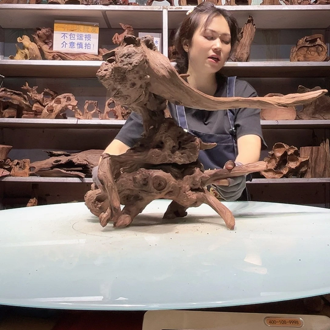 紫砂镂空紫柚沉木不包损海*9840