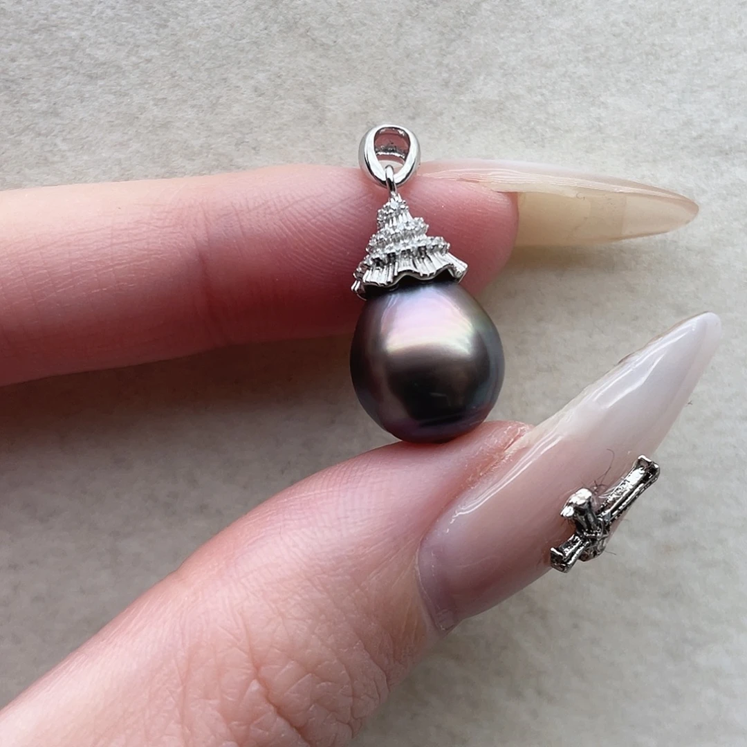 银S925镶嵌海水珍珠吊坠57