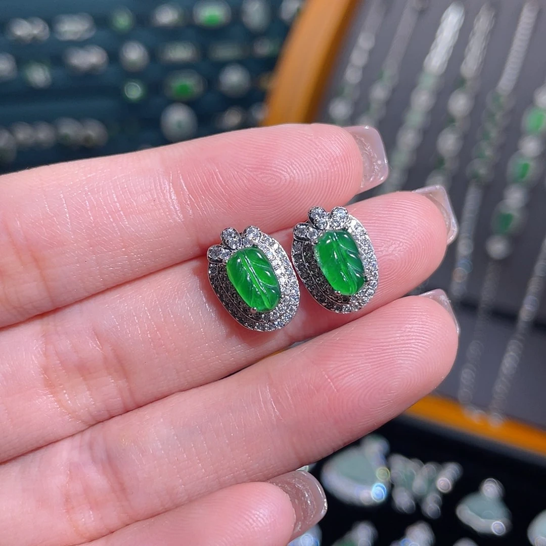 未镶嵌翡翠耳饰耳钉