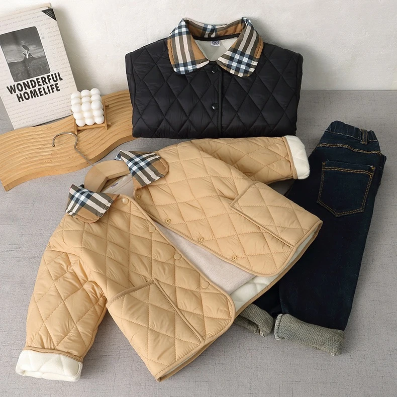 儿童棉服男童棉衣秋冬女童夹棉外套宝宝韩版棉袄小孩加绒加厚衣服