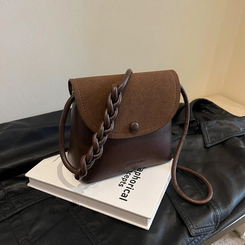 小众美拉德复古包包女2024新款秋季磨砂小方包时尚百搭单肩斜挎包